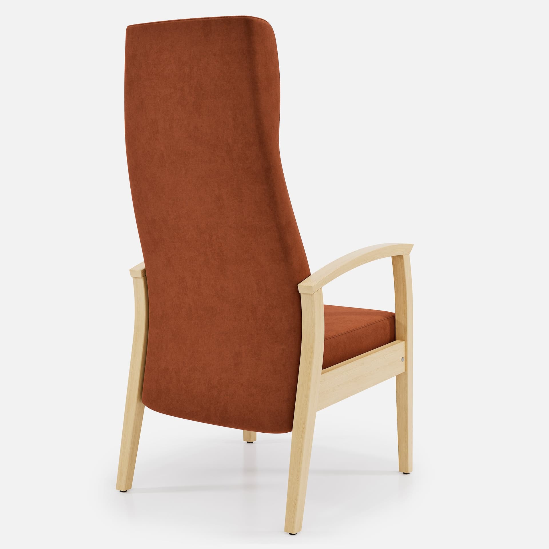 Fauteuil Fixe Romeo par Zelder en hêtre naturel et tissu coloris cendre