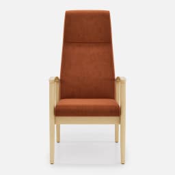 Fauteuil Fixe Romeo par Zelder en hêtre naturel et tissu coloris terra rosa