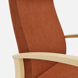 Fauteuil Fixe Romeo par Zelder en hêtre naturel et tissu coloris gris perle