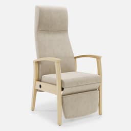 Fauteuil Relax Romeo par Zelder en noyer clair et tissu coloris cendre