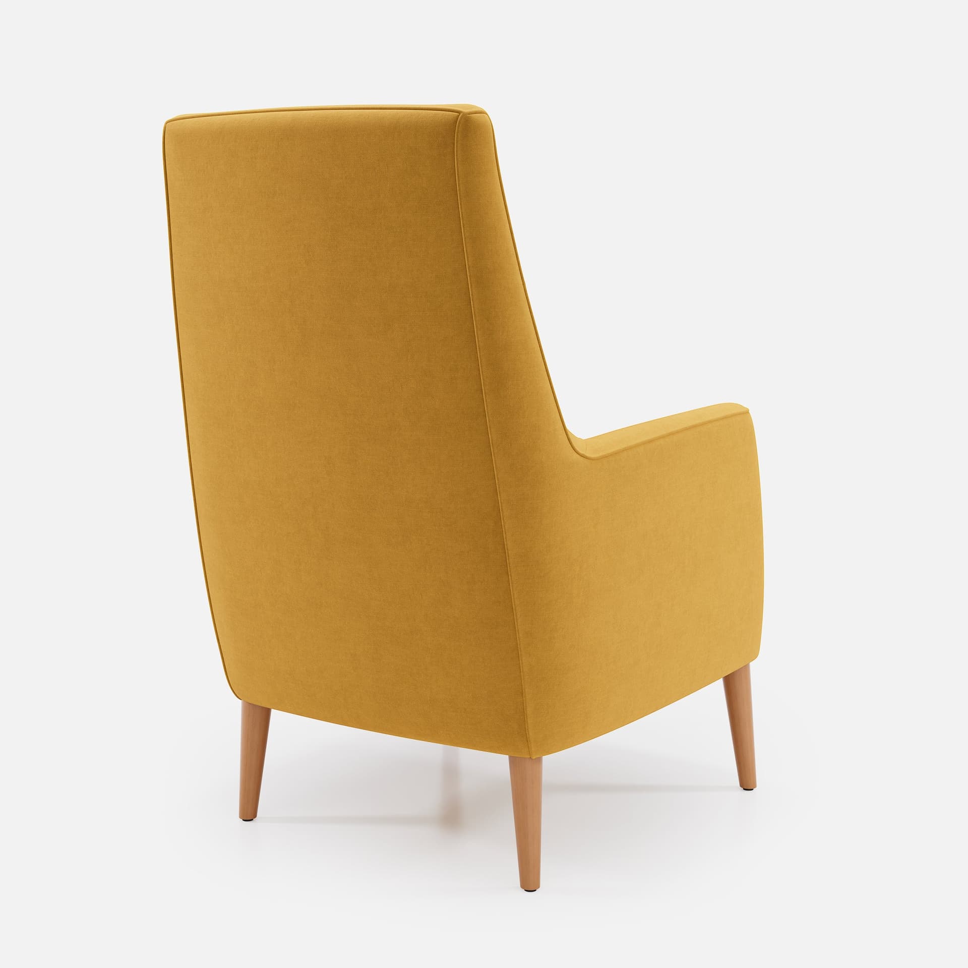 Fauteuil Fixe Sully par Zelder en hêtre naturel et tissu coloris crème