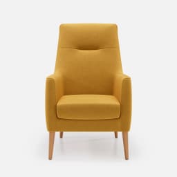Fauteuil Fixe Sully par Zelder en hêtre naturel et tissu coloris taupe