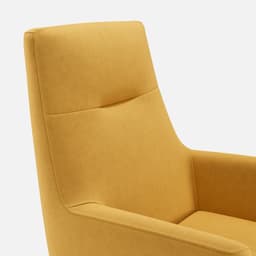 Fauteuil Fixe Sully par Zelder en hêtre naturel et tissu coloris butternut