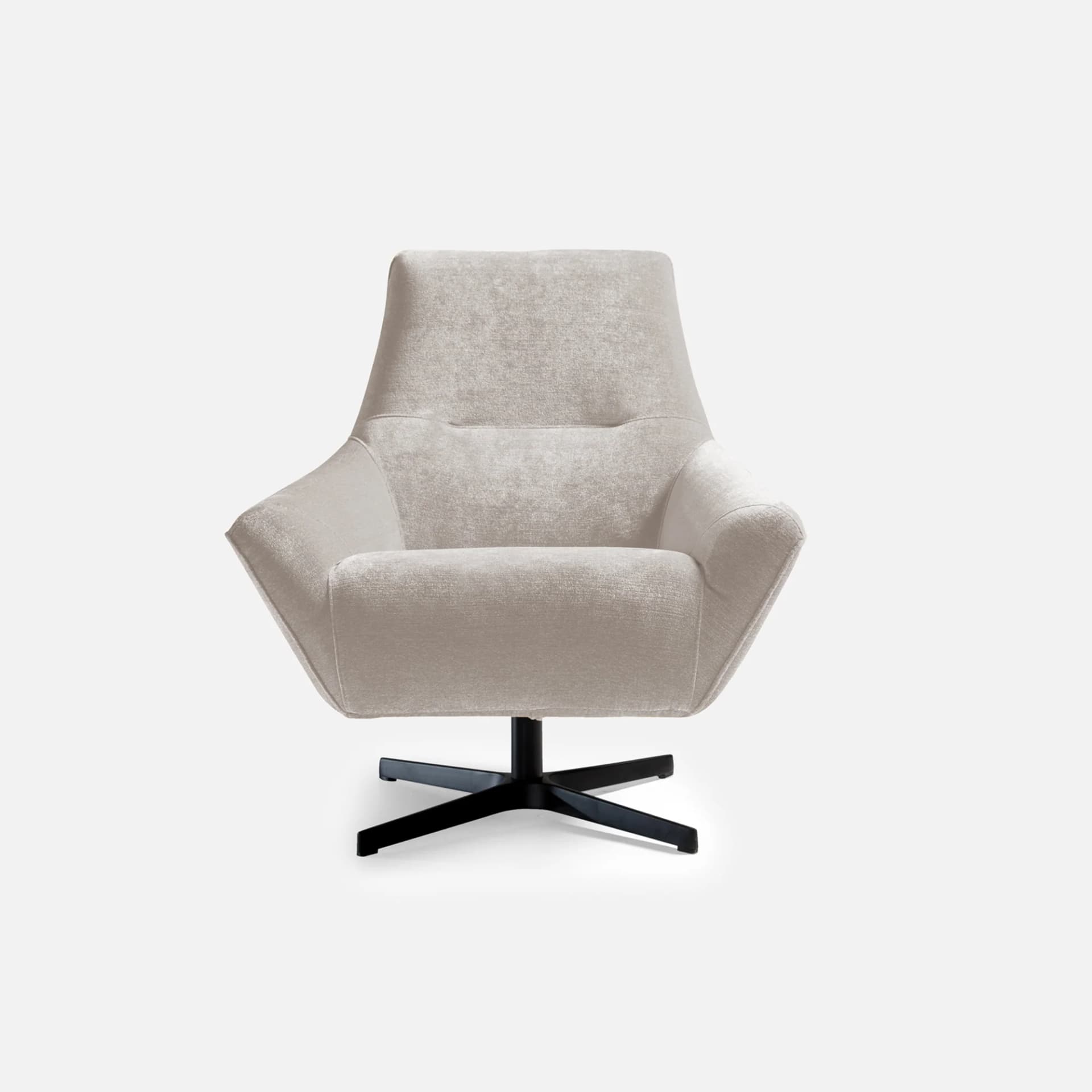 Fauteuil Fixe Ninon par Zelder en tissu et crème