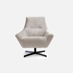 Fauteuil Fixe Ninon par Zelder en tissu et crème