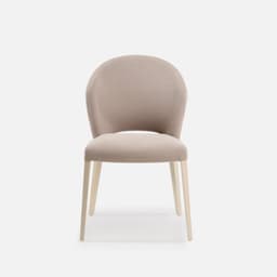 Chaise Lily Sans Accoudoirs par Zelder en hêtre naturel et tissu coloris chocolat