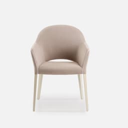 Chaise Lily Avec Accoudoirs par Zelder en hêtre naturel et tissu coloris gris clair