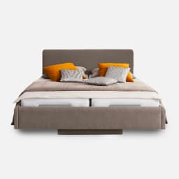 Lit Leonard Double Motorise par Zelder en 200cm et simili coloris bleu