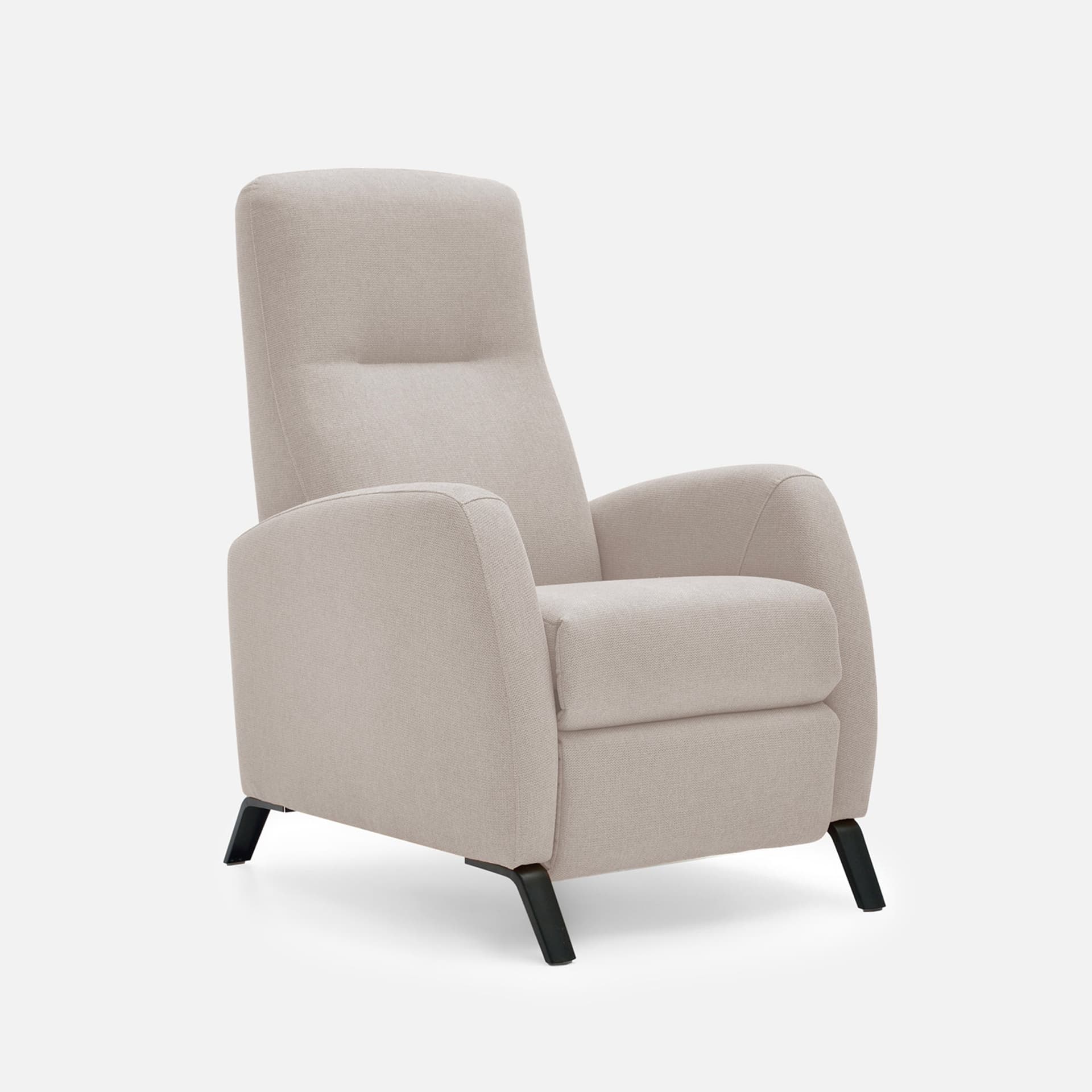 Fauteuil Relax Manuel Sol par Zelder en revètement tissu et couleur gris clair