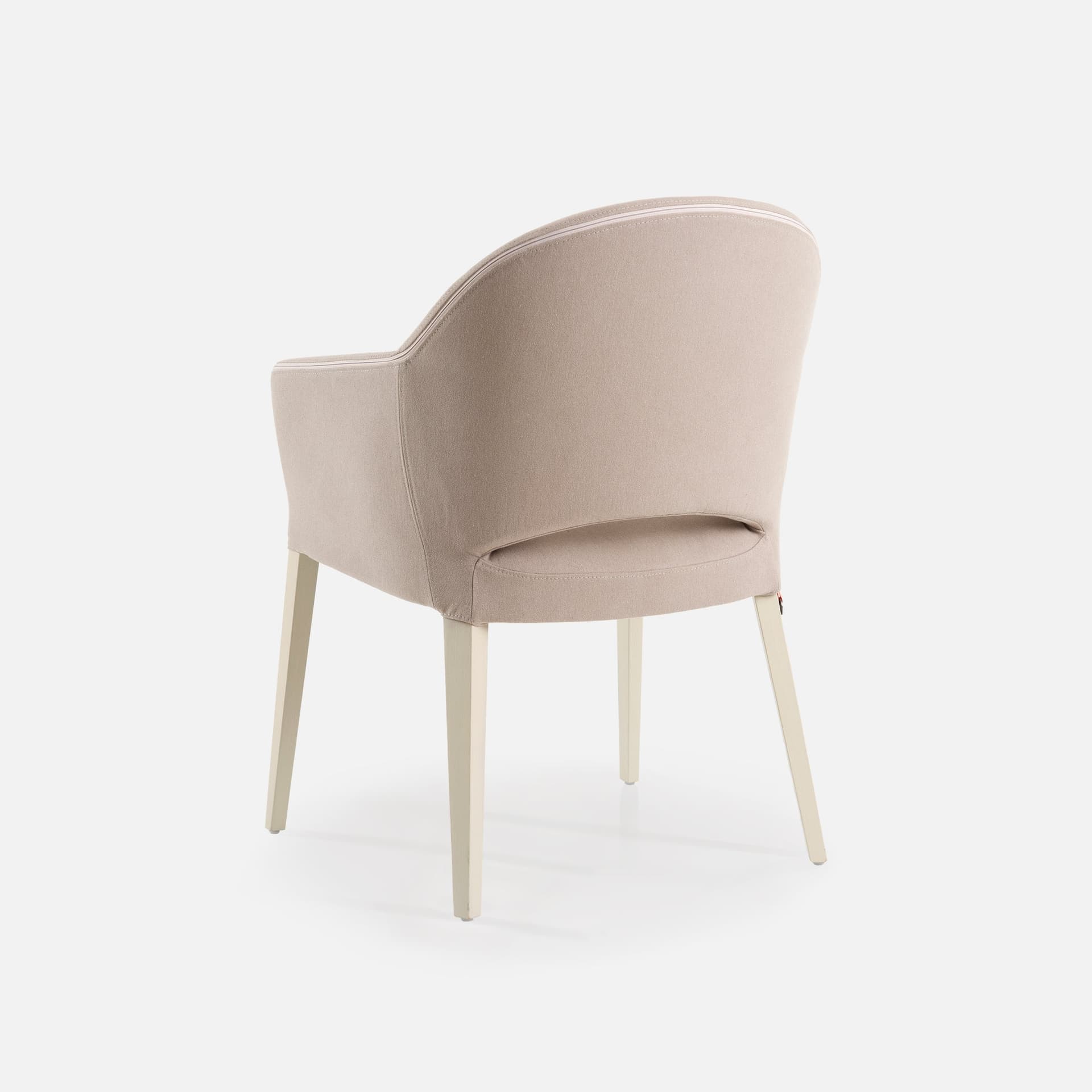 Chaise Lily Avec Accoudoirs par Zelder en hêtre naturel et tissu coloris beige