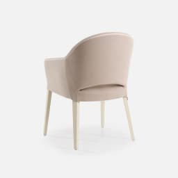 Chaise Lily Avec Accoudoirs par Zelder en hêtre naturel et tissu coloris beige
