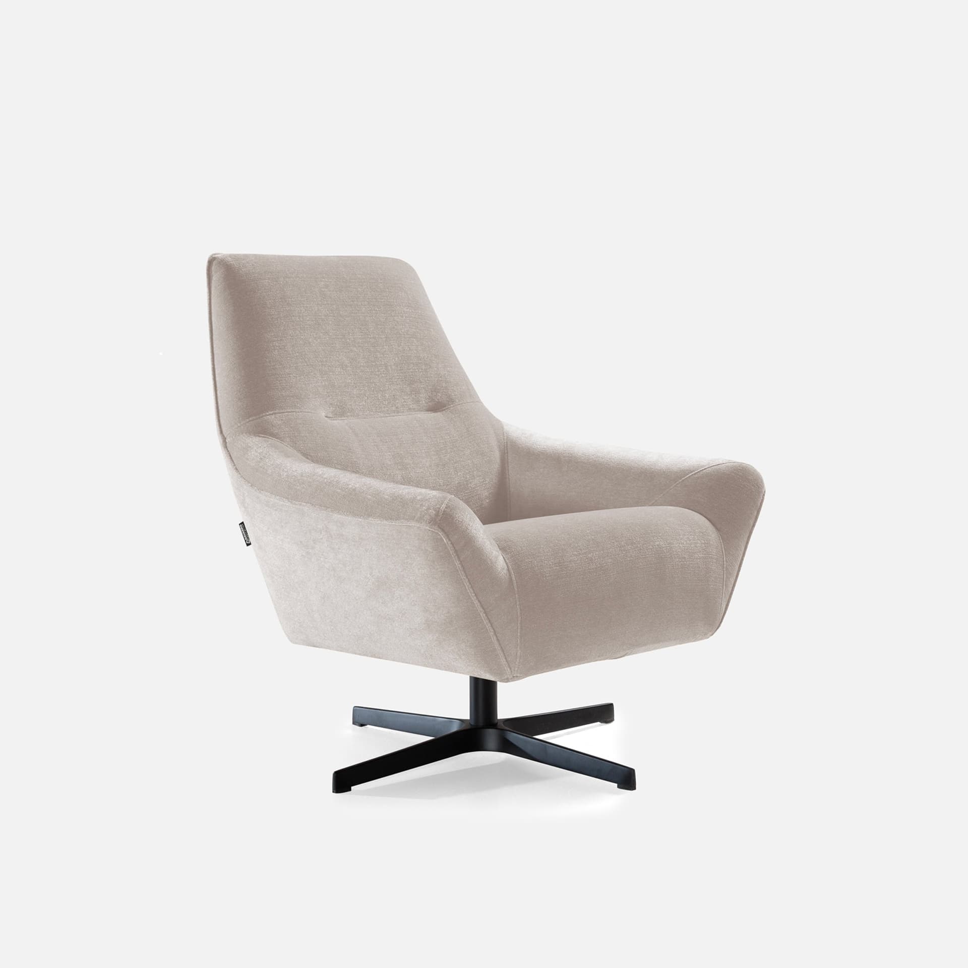 Fauteuil Fixe Ninon par Zelder en revètement tissu et couleur gris clair