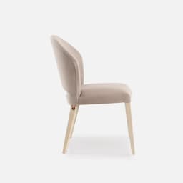 Chaise Lily Sans Accoudoirs par Zelder en hêtre naturel et tissu coloris gris clair
