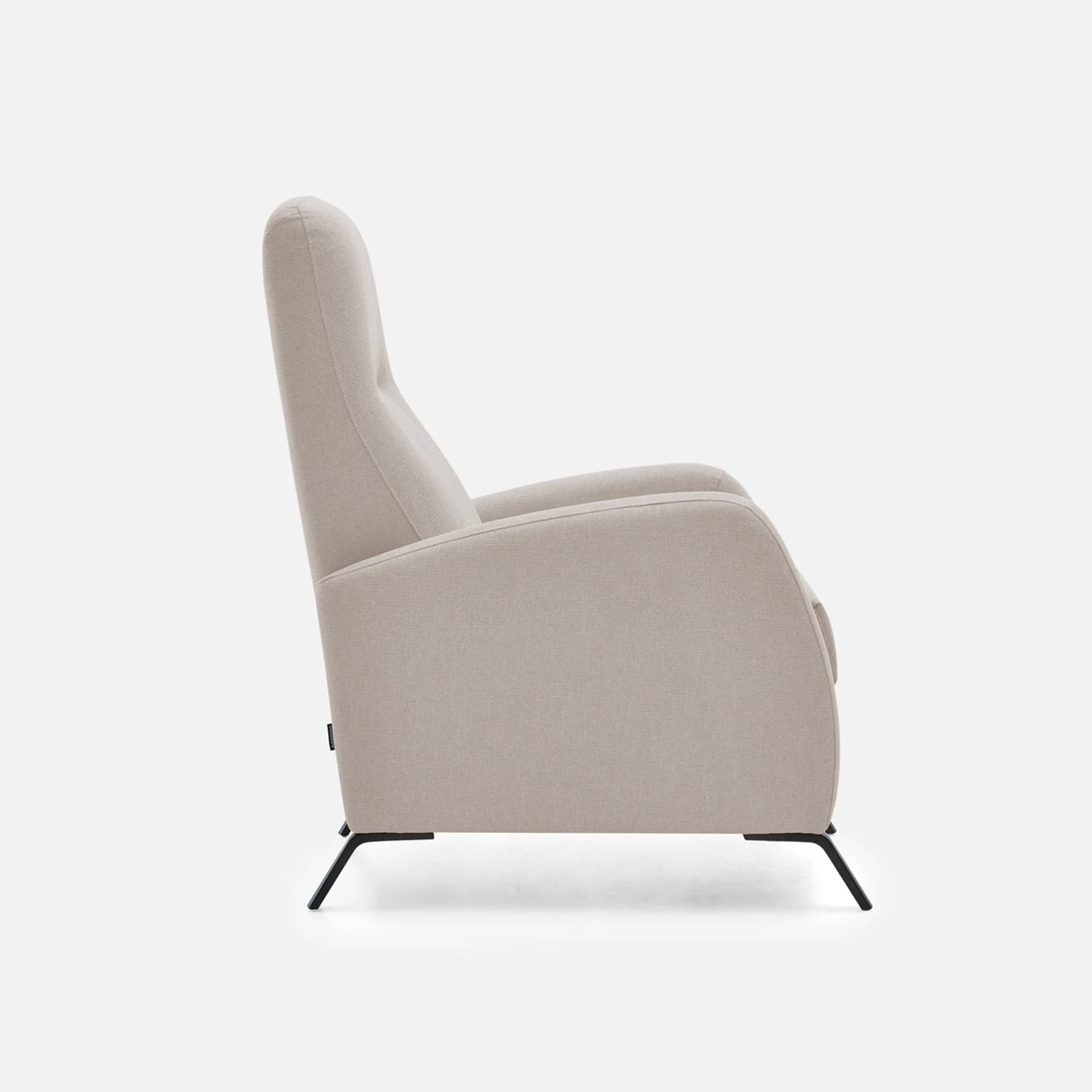 Fauteuil Relax Manuel Sol par Zelder en tissu et crème