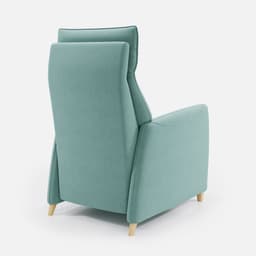 Fauteuil Relax Thea par Zelder en manuel et hêtre naturel coloris crème