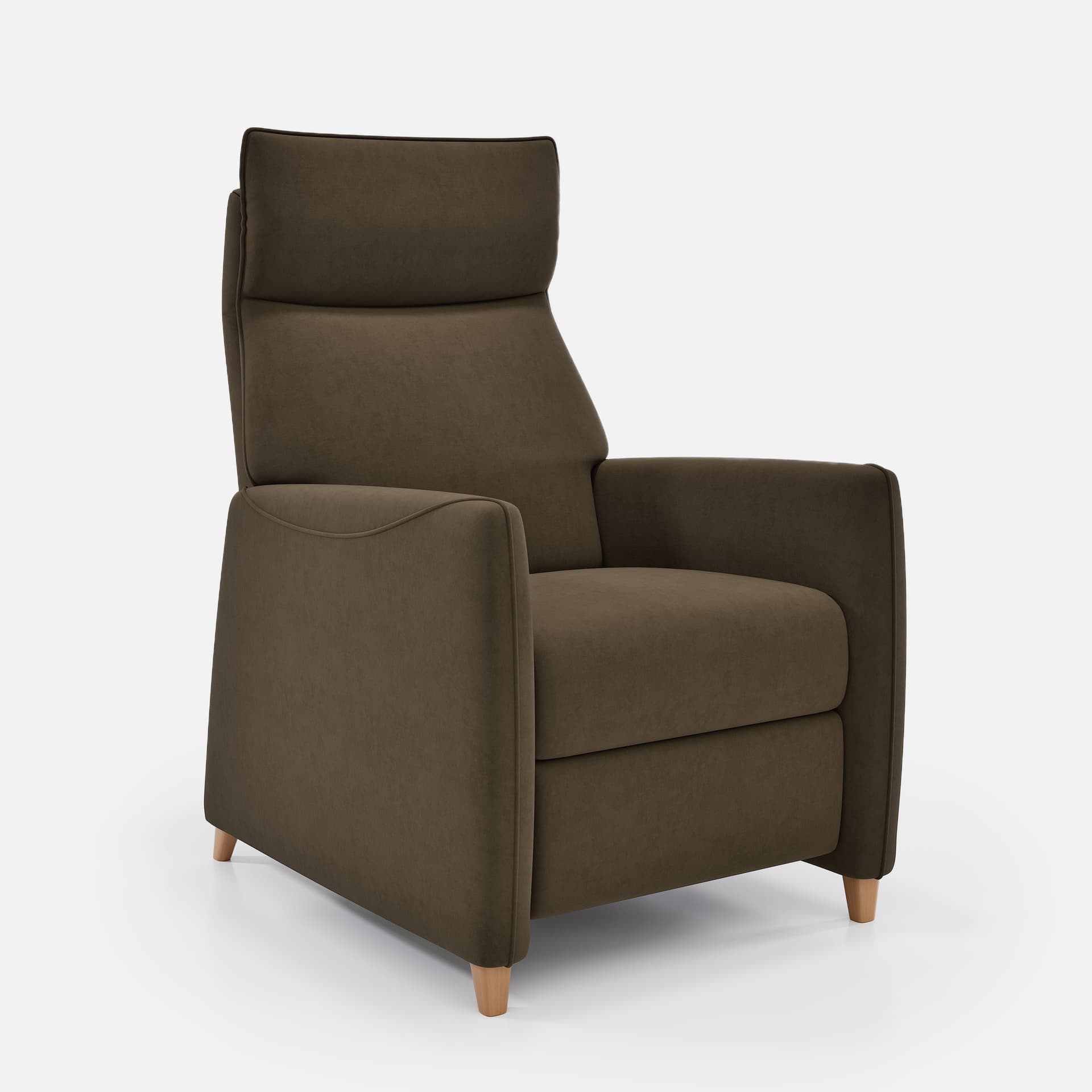 Fauteuil Relax Thea par Zelder en manuel et noyer clair coloris turquoise