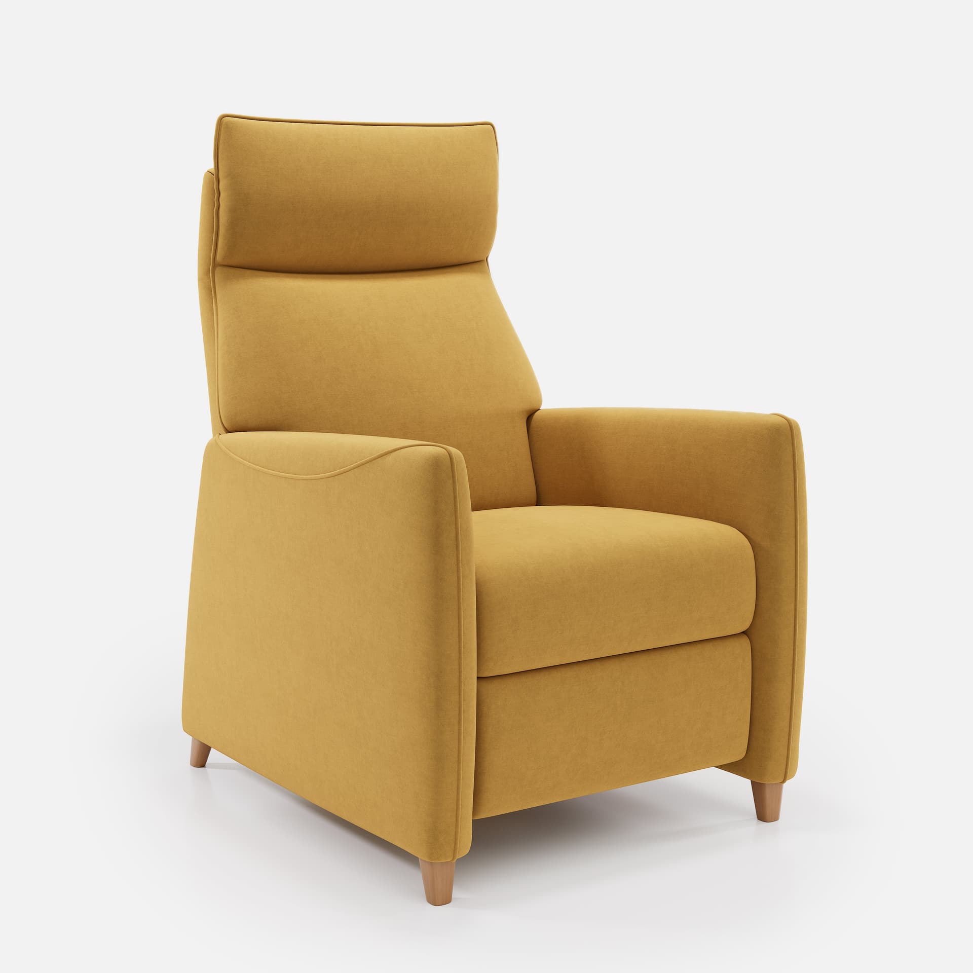 Fauteuil Relax Thea par Zelder en manuel et noyer clair coloris crème
