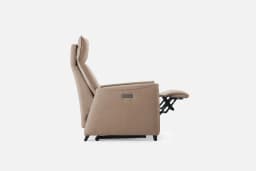 Fauteuil Relax Thea par Zelder en manuel et hêtre naturel coloris turquoise