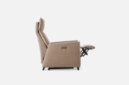 Fauteuil Relax Thea par Zelder en manuel et hêtre naturel coloris turquoise