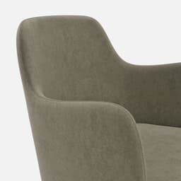 Chaise Accoudoirs Zaza par Zelder en hêtre naturel et tissu coloris gris perle