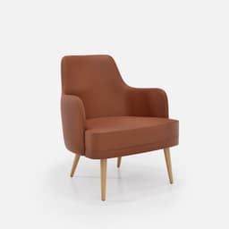 Fauteuil Fixe Zaza par Zelder en noyer clair et tissu coloris bleu canard