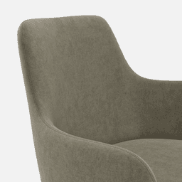 Fauteuil Fixe Zaza par Zelder en hêtre naturel et tissu coloris gris perle