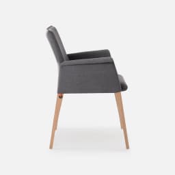 Chaise Accoudoirs Monica Xl par Zelder en hêtre naturel et tissu coloris chocolat