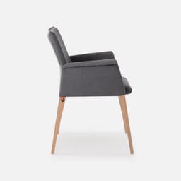 Chaise Accoudoirs Monica Xl par Zelder en hêtre naturel et tissu coloris chocolat