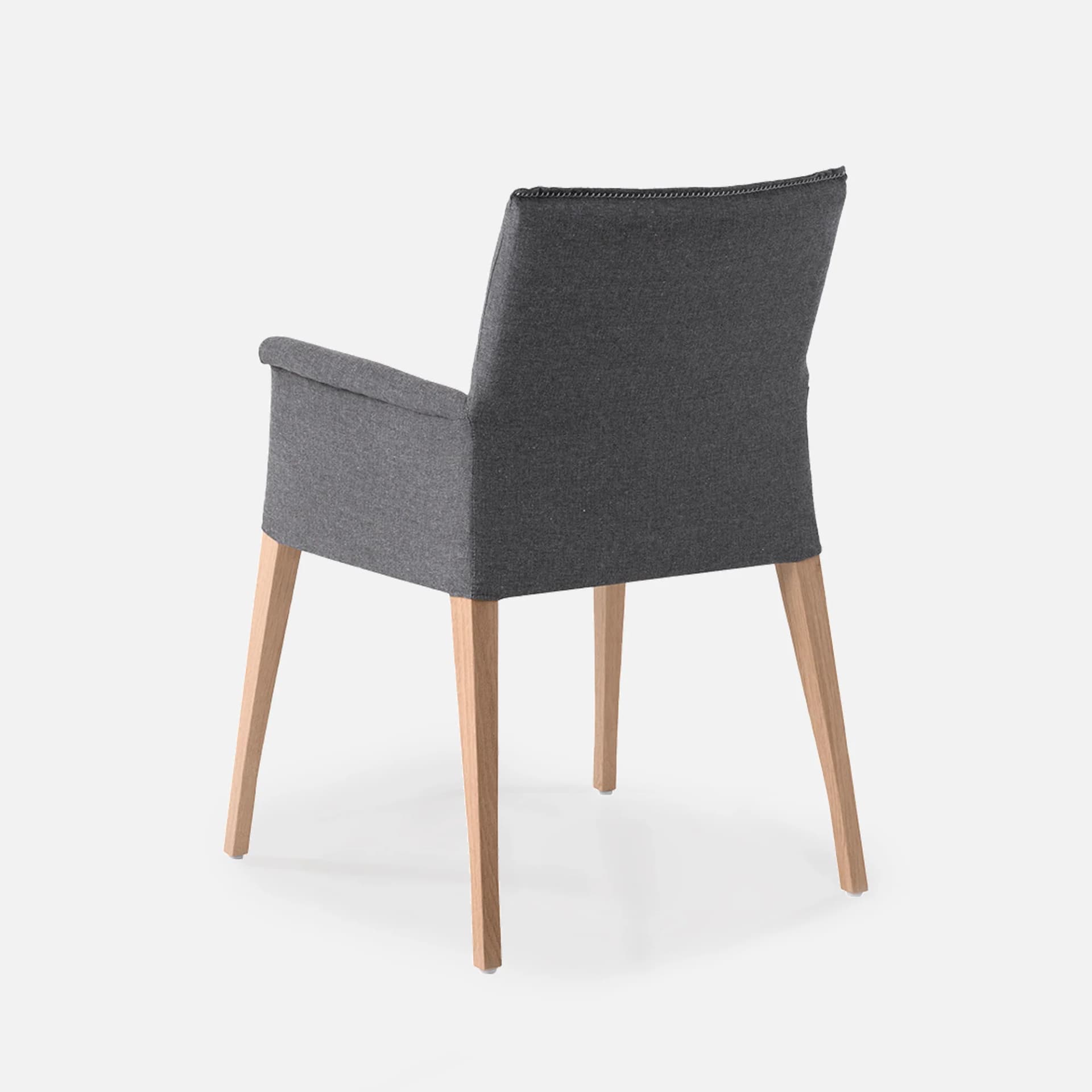 Chaise Accoudoirs Monica Xl par Zelder en hêtre naturel et tissu coloris beige