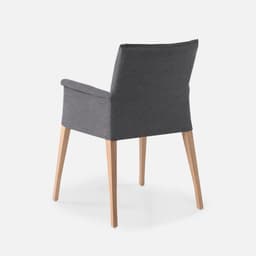 Chaise Accoudoirs Monica Xl par Zelder en hêtre naturel et tissu coloris beige