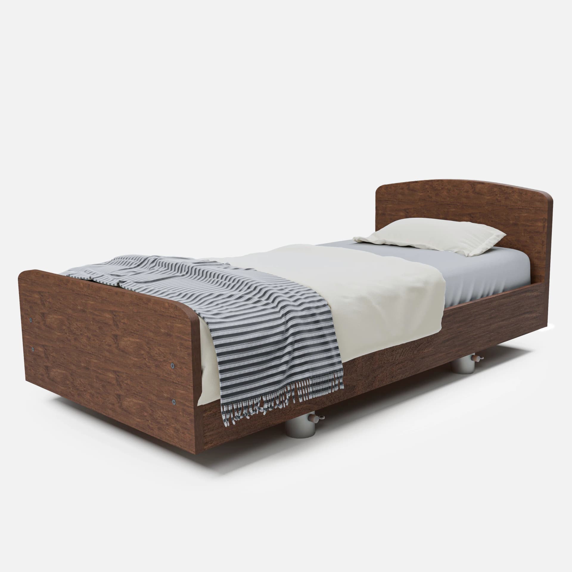 Lit Simple Emma Habillage Moderne par Zelder en largeur sommier 90 cm et teintes de bois chêne denver