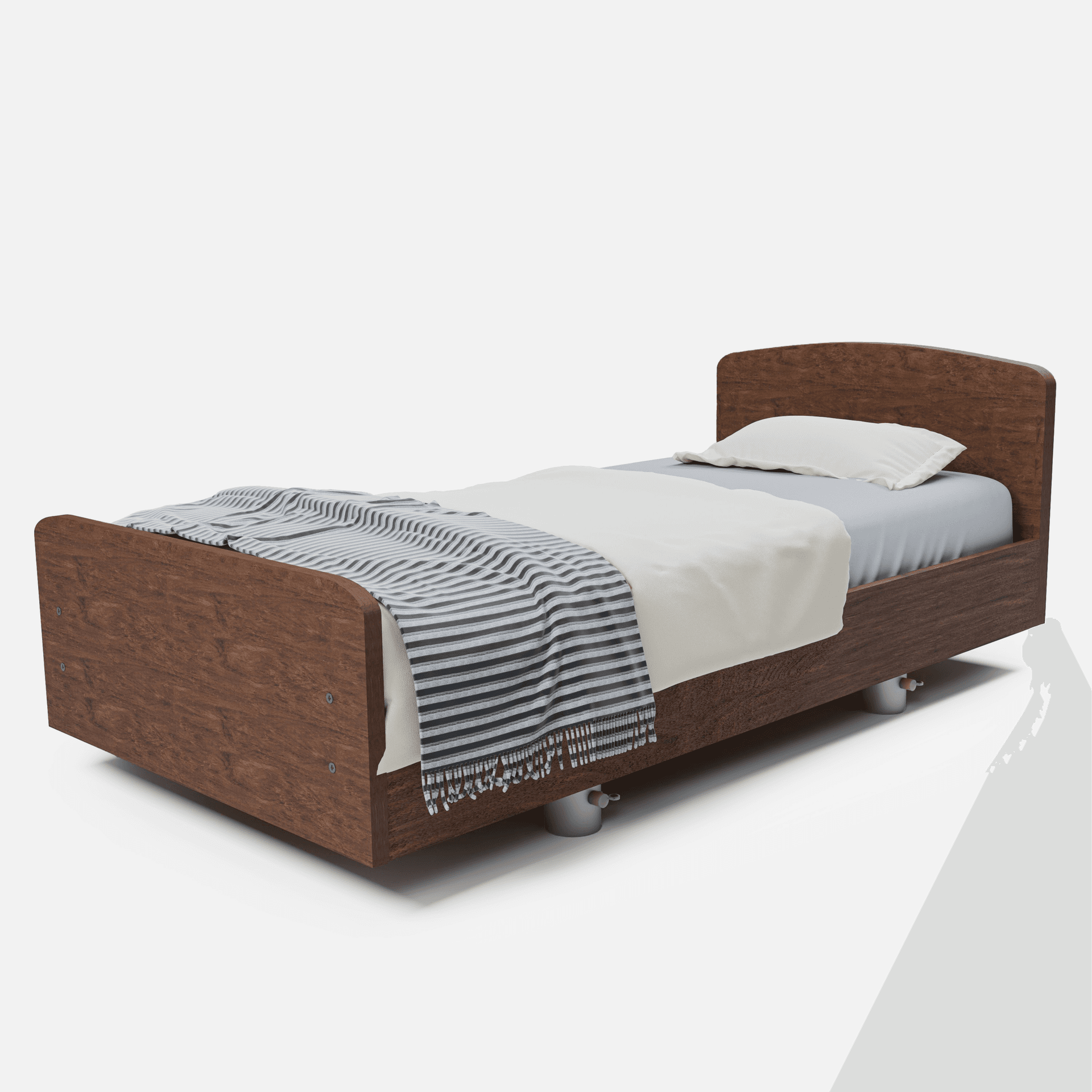 Lit Simple Emma Habillage Moderne par Zelder en largeur sommier 90 cm et teintes de bois chêne denver