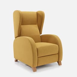 Fauteuil Fixe Pablo par Zelder en hêtre naturel et simili coloris terra rosa