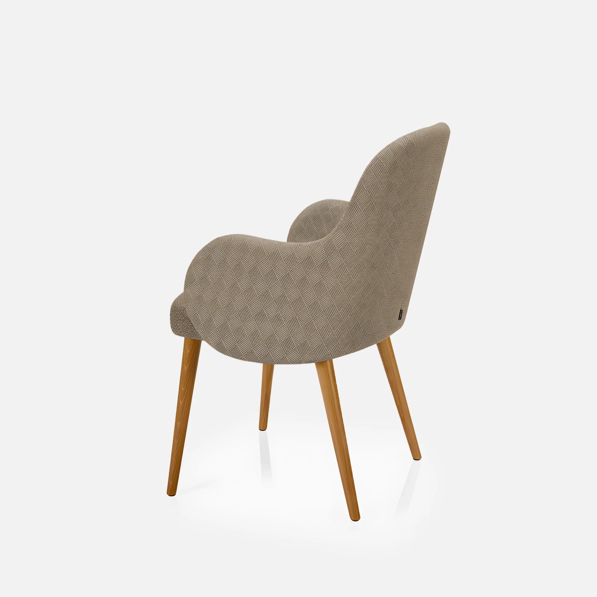 Chaise Bergere Jolene par Zelder en hêtre naturel et tissu coloris cendre