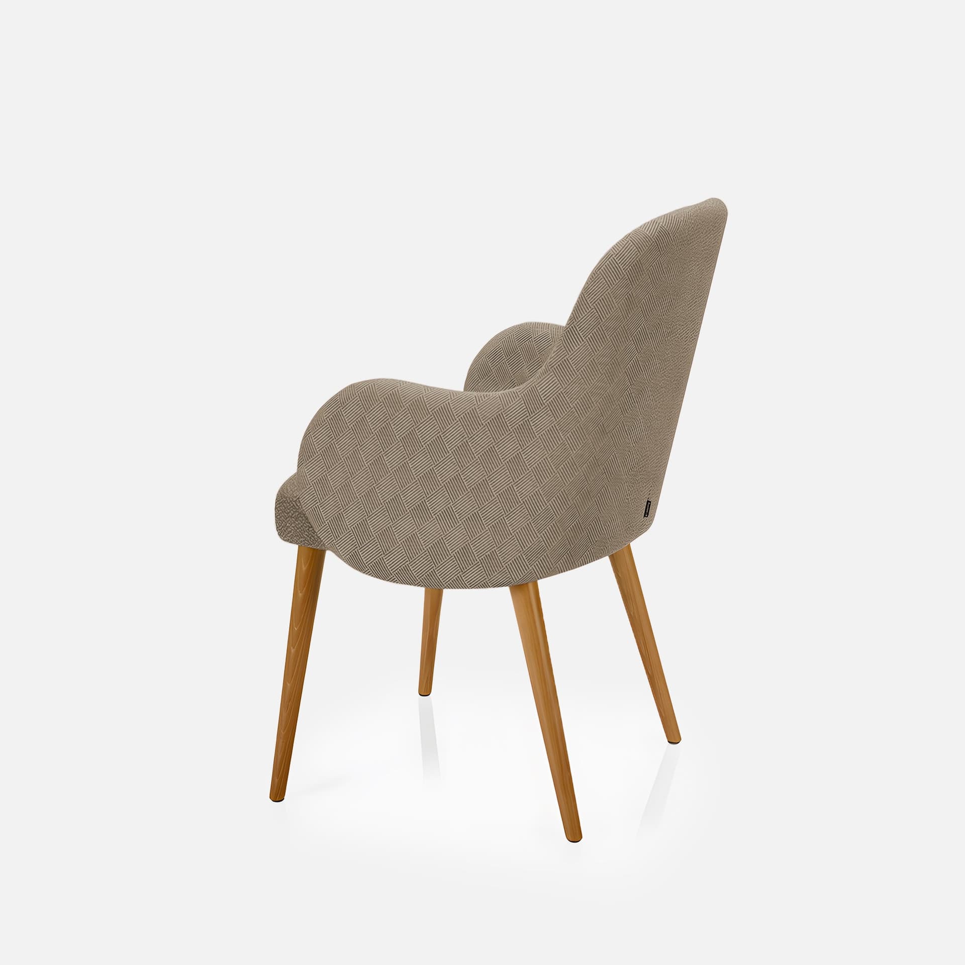 Chaise Bergere Jolene par Zelder en hêtre naturel et tissu coloris cendre