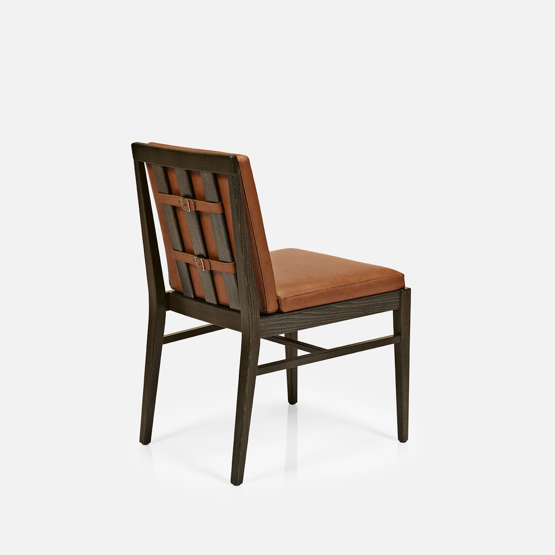 Chaise Aurora Sans Accoudoirs par Zelder en hêtre naturel et tissu coloris cendre