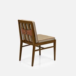 Chaise Aurora Sans Accoudoirs par Zelder en hêtre naturel et tissu coloris terra rosa