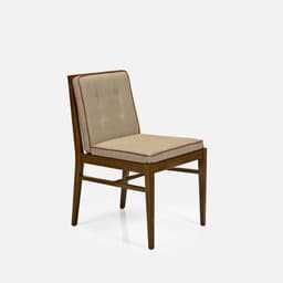 Chaise Aurora Sans Accoudoirs par Zelder en hêtre naturel et tissu coloris taupe