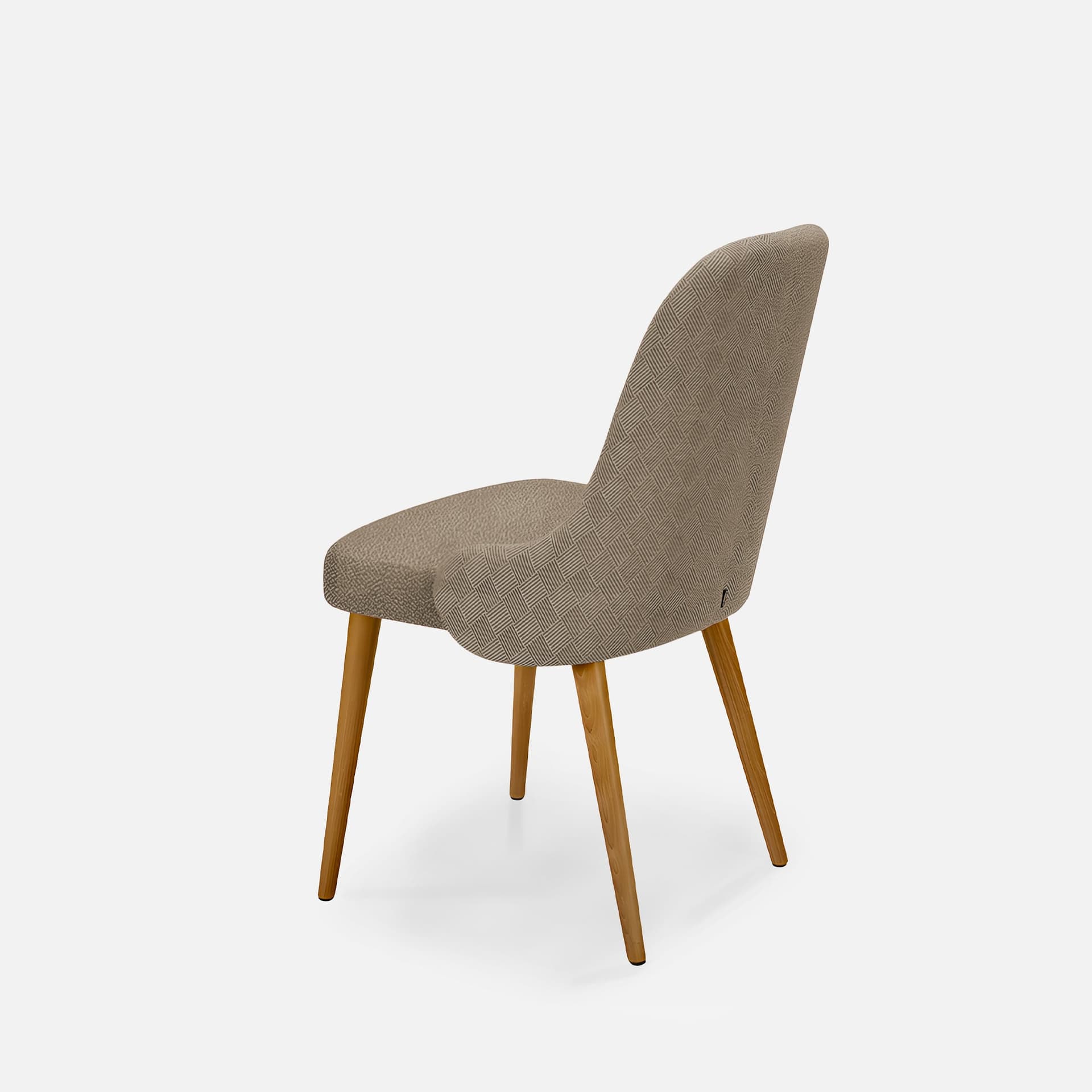 Chaise Sans Accoudoirs Jolene par Zelder en hêtre naturel et tissu coloris cendre