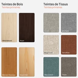 Chaise Mila Sans Accoudoirs par Zelder en noyer clair et tissu coloris beige fumé