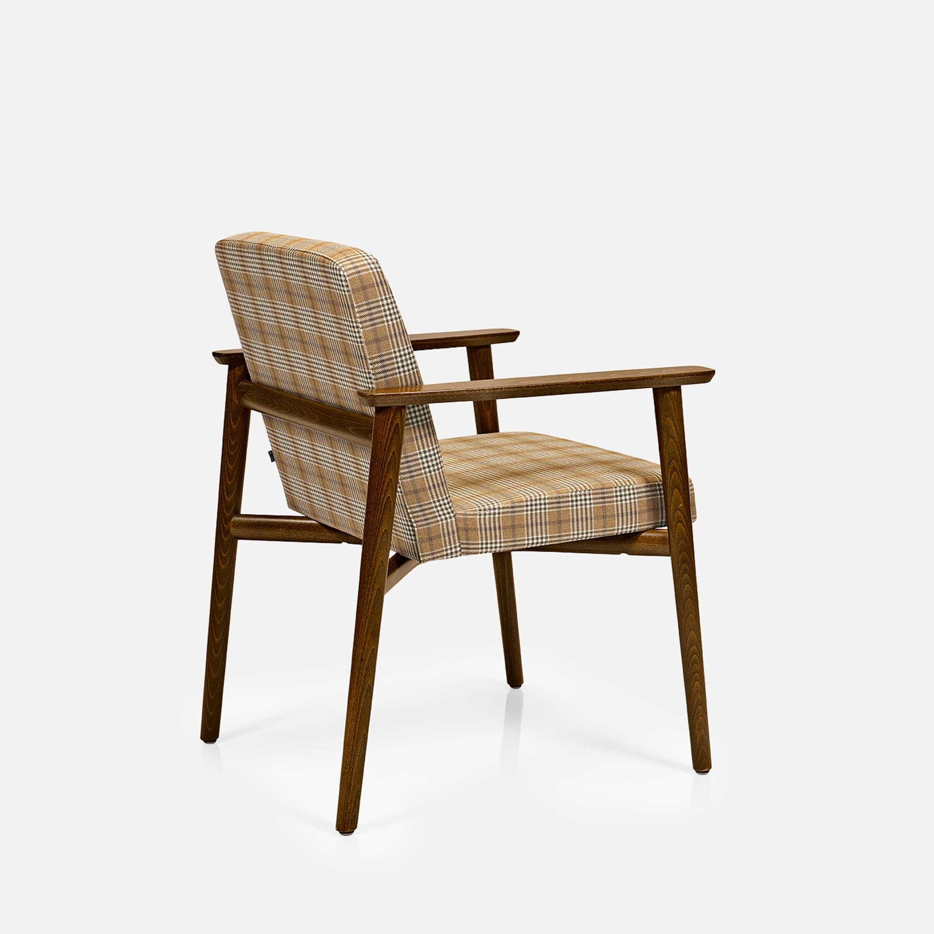 Chaise May Avec Accoudoirs par Zelder en hêtre naturel et tissu coloris cendre