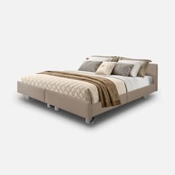 Lit Leonard Double Motorise par Zelder en longueur 200cm et revêtement simili coloris blanc