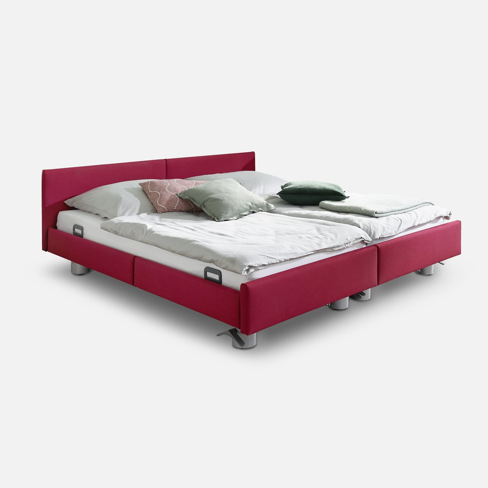 Lit Leonard Double Motorise par Zelder en 200cm et simili coloris beige